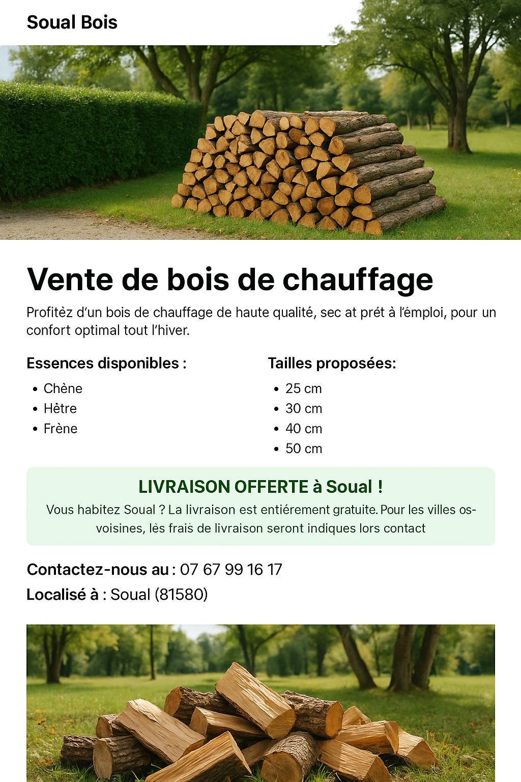 Bûches en campagne